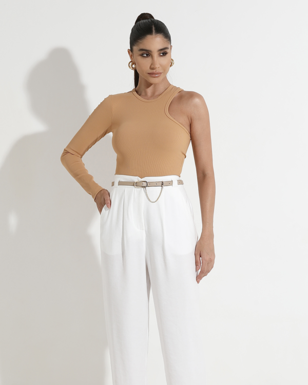 Camel One Shoulder Top