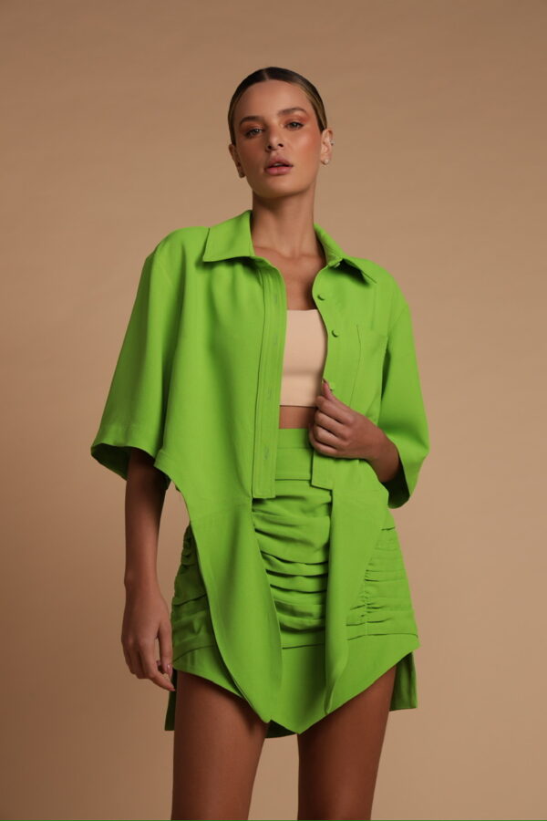 Green High Waist Short Skirt