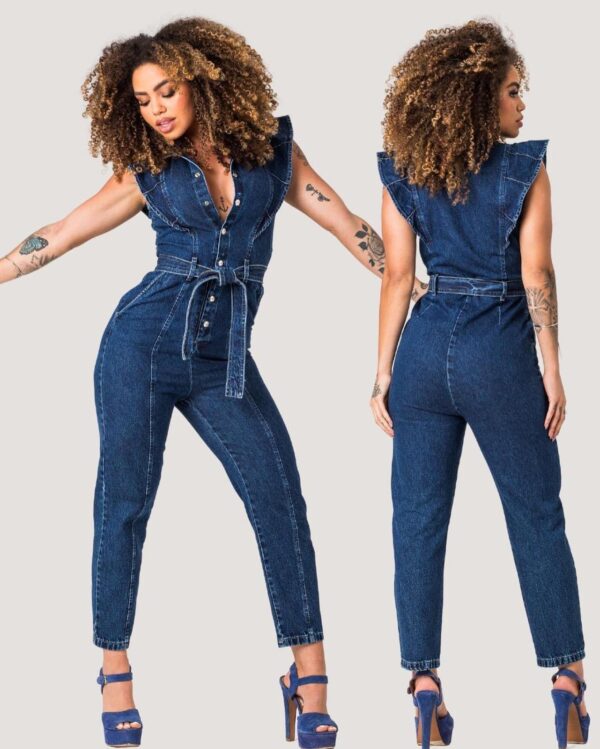 Long Denim Jumpsuit