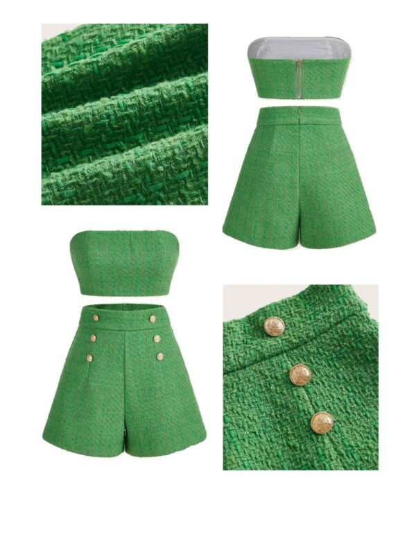 Green Stapless Top & Short Sets