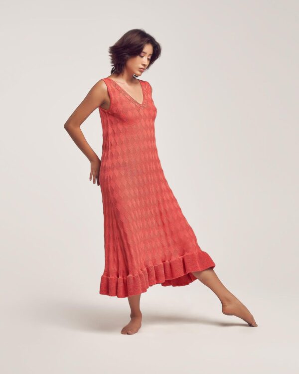 Orange Pima Cotton Dress - Image 2