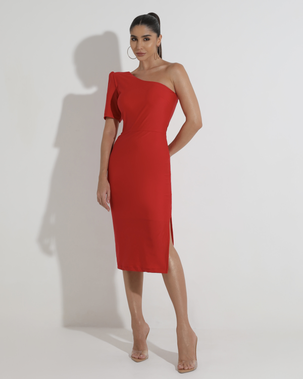 Red One-Shoulder Dress